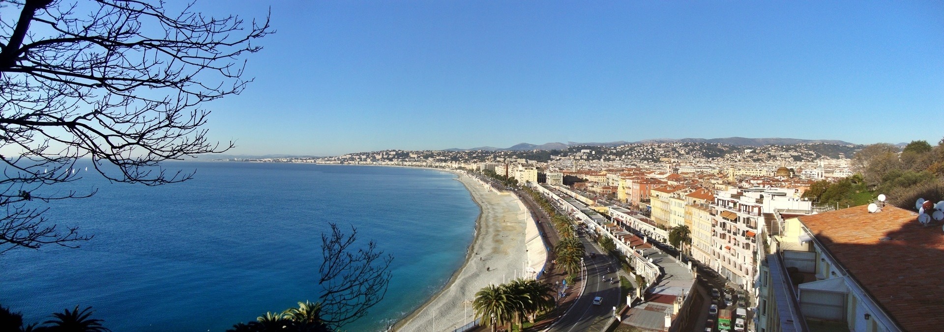 Panorama of the Bay of Angels and Nice seafront